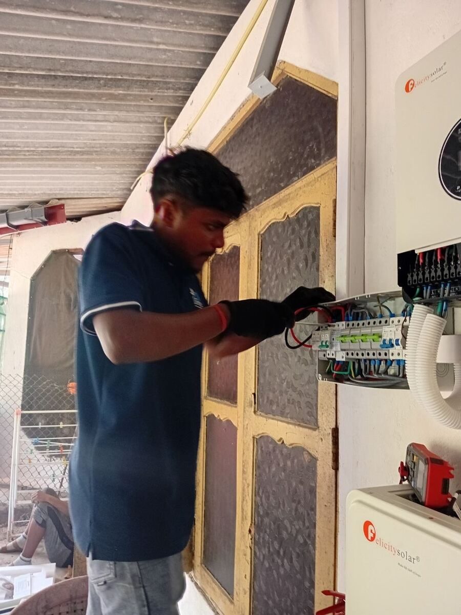 Sunways hybrid solar inverter installation in Jaffna